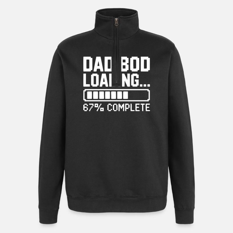 Dad Bod Loading - Quarter-Zip Sweatshirt - black