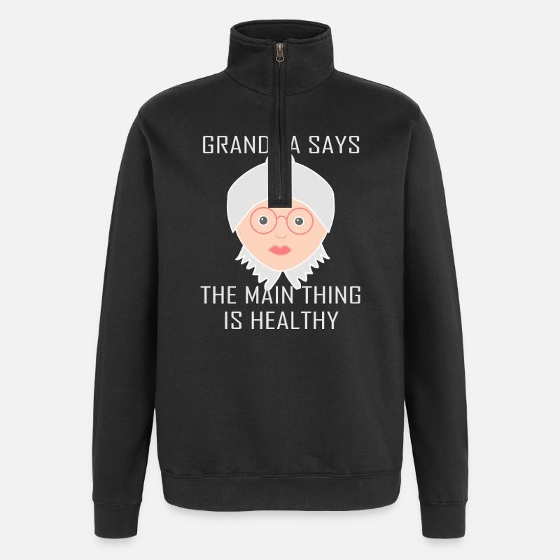 Oma - Quarter-Zip-Sweatshirt - Schwarz
