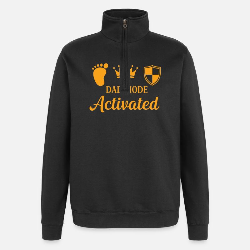 Vatermodus - Königliche Fußspur mit Schild - Quarter-Zip-Sweatshirt - Schwarz