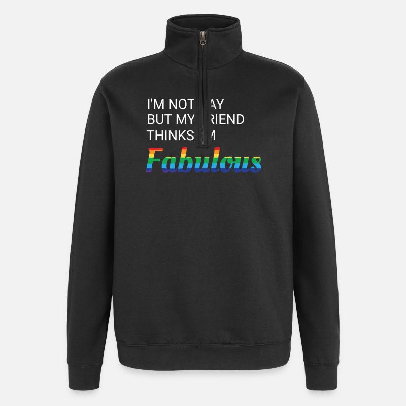 Freundschaft Stolz Regenbogen Design - Quarter-Zip-Sweatshirt - Schwarz
