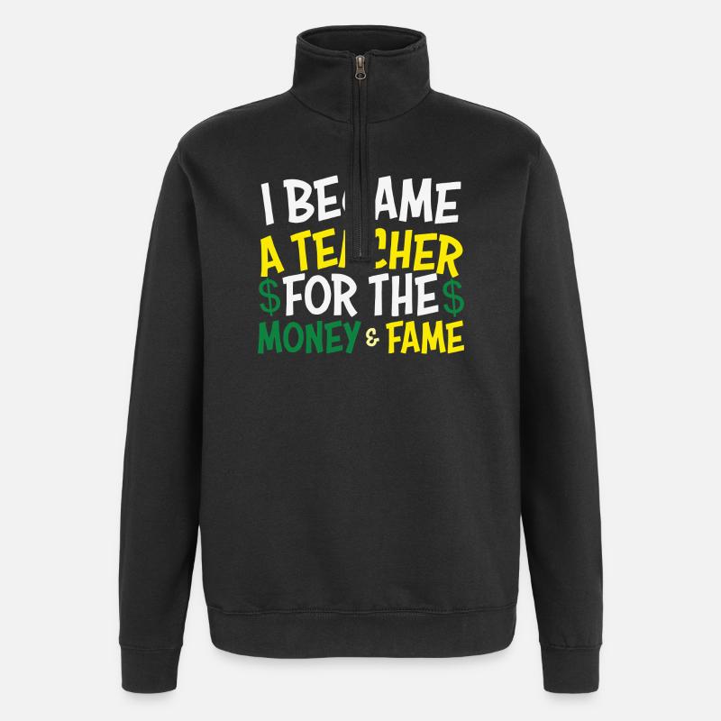 Abschlussmotto Lehrer Berufsprägend - Quarter-Zip-Sweatshirt - Schwarz