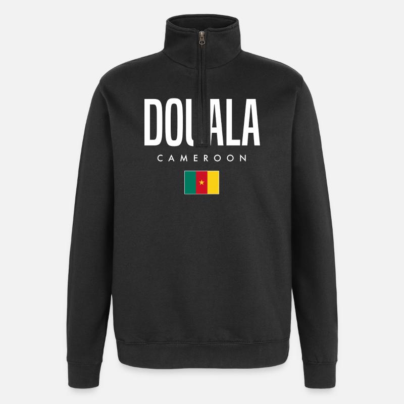 Douala Cameroun Cameroun - Sweat à zip 1/4 - noir