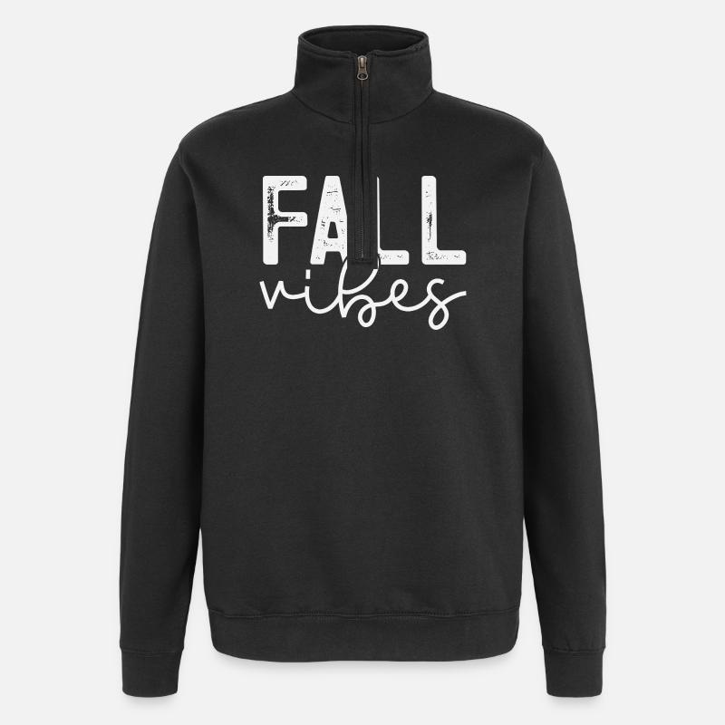 Herbst Vibes Schlangenmuster Design - Quarter-Zip-Sweatshirt - Schwarz