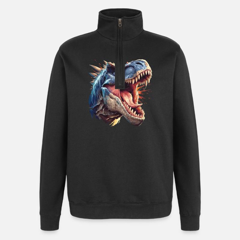 Dino Saurier Dinosaurier - Quarter-Zip-Sweatshirt - Schwarz