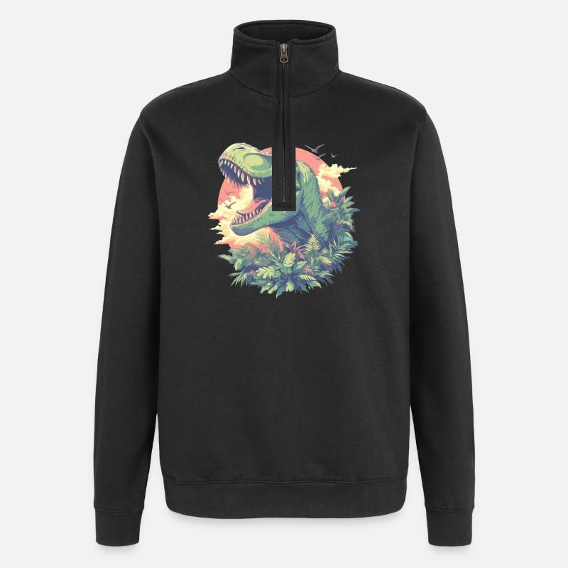 Dino Saurier Dinosaurier - Quarter-Zip-Sweatshirt - Schwarz