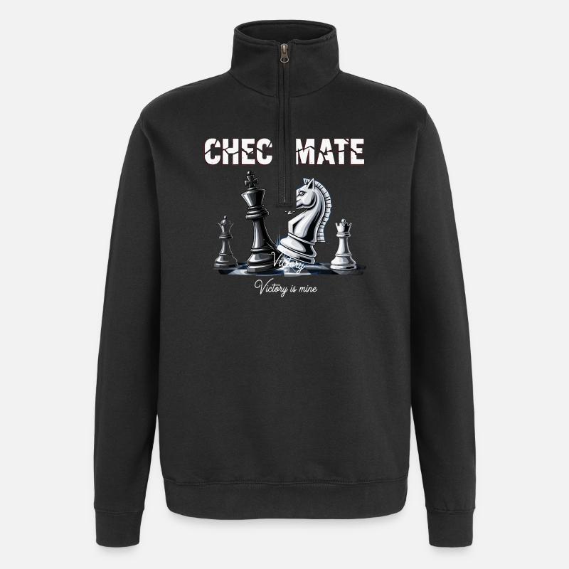 Strategic Chess Victory Design - Quarter-Zip Sweatshirt - black