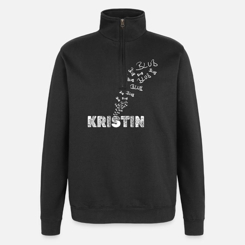 Anglerin Kristin - Quarter-Zip-Sweatshirt - Schwarz