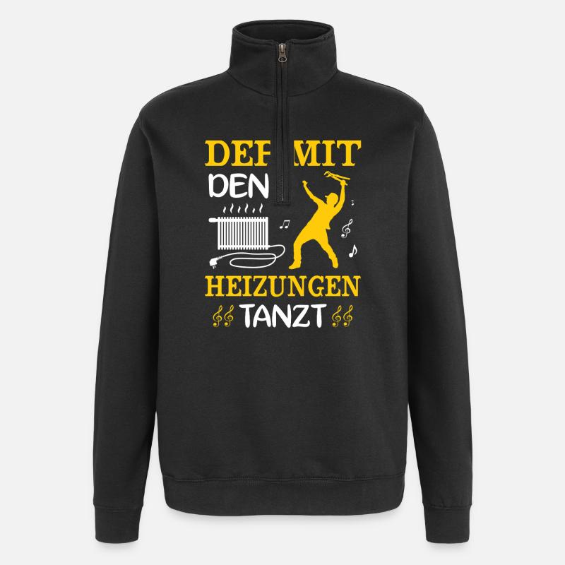 Heating Engineer Heating Construction Plumber Plumber - Quarter-Zip Sweatshirt - black