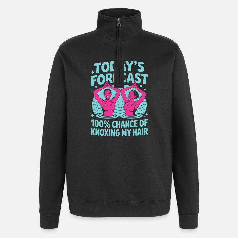 Synchronschwimmen Kunstschwimmen Wassersport - Quarter-Zip-Sweatshirt - Schwarz