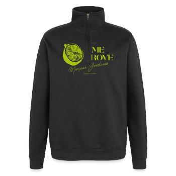 Lime Grove Logo de la bonté mexicaine - Sweat à zip 1/4 - noir - Devant - AI Model Female 172 light (172cm) & AI Model Male 178 dark (178cm)