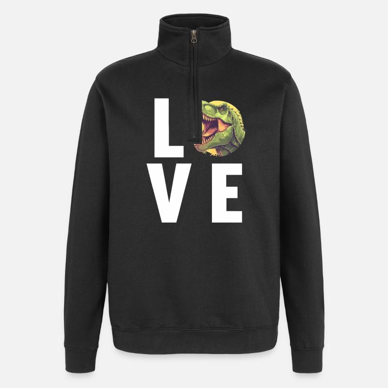 Dino Saurier Dinosaurier - Quarter-Zip-Sweatshirt - Schwarz