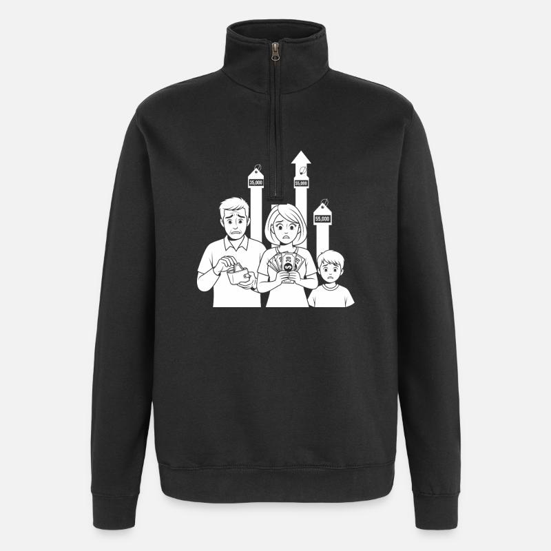 Les soucis de la famille - Sweat à zip 1/4 - noir