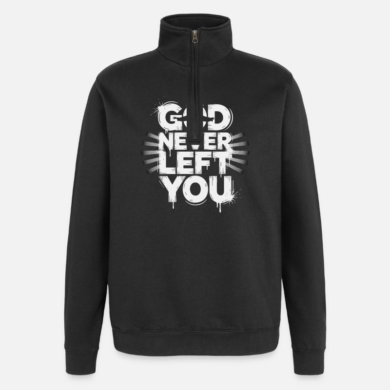 Dieu ne t'a jamais quitté - Sweat à zip 1/4 - noir