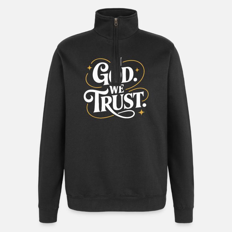 In God We Trust Design - Quarter-Zip Sweatshirt - black