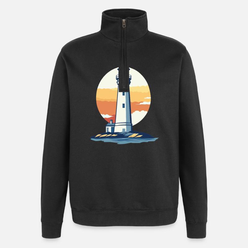 Lighthouse at sunset - Quarter-Zip Sweatshirt - black