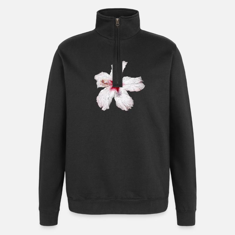 Fleur - Sweat à zip 1/4 - noir