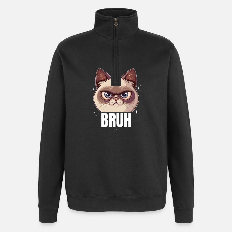 Mec Chat - Sweat à zip 1/4 - noir