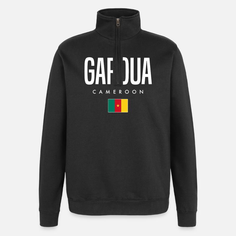 Garoua Cameroun Camerounais - Sweat à zip 1/4 - noir