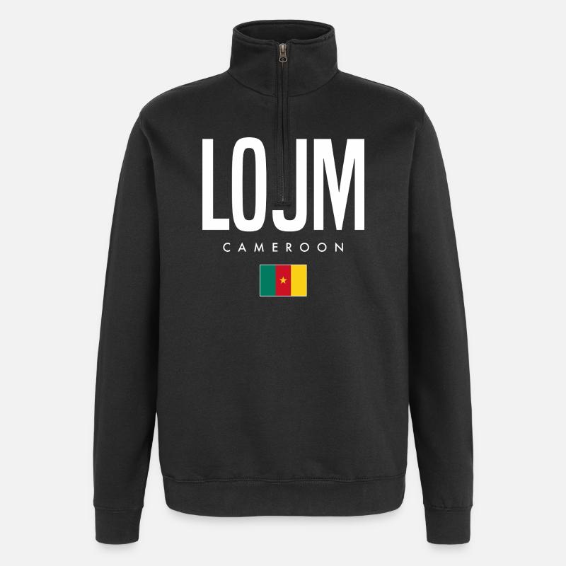 Loum Kamerun Kameruner - Quarter-Zip-Sweatshirt - Schwarz
