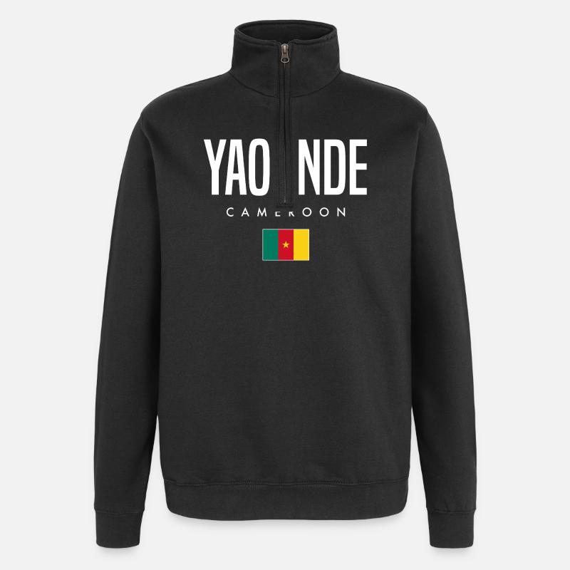 Yaounde Kamerun Kameruner - Quarter-Zip-Sweatshirt - Schwarz