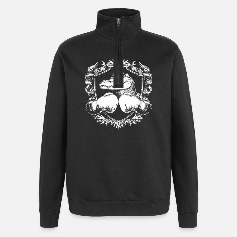 Crocodile Boxer - Sweat à zip 1/4 - noir