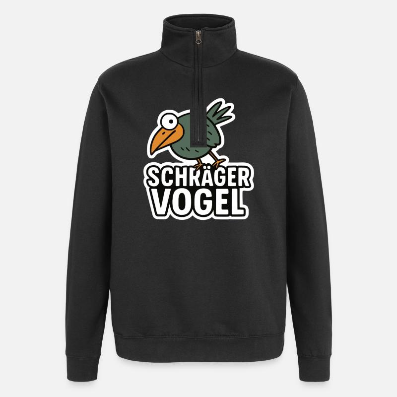Weird bird shrill crazy - Quarter-Zip Sweatshirt - black