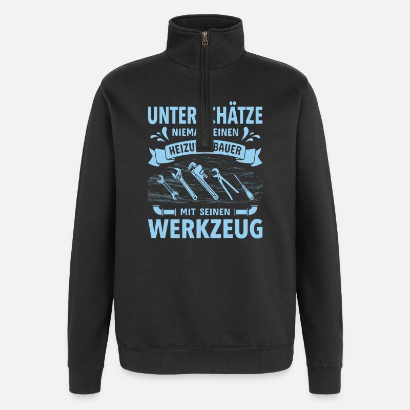 Chauffagiste Plombier Plombier de construction chauffage - Sweat à zip 1/4 - noir