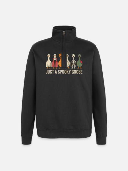 Just A Spooky Goose Halloween Vibes - Quarter-Zip Sweatshirt - black
