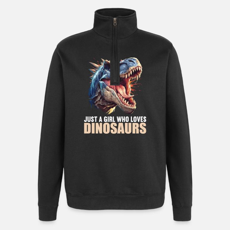 Dino Saurier Dinosaurier - Quarter-Zip-Sweatshirt - Schwarz