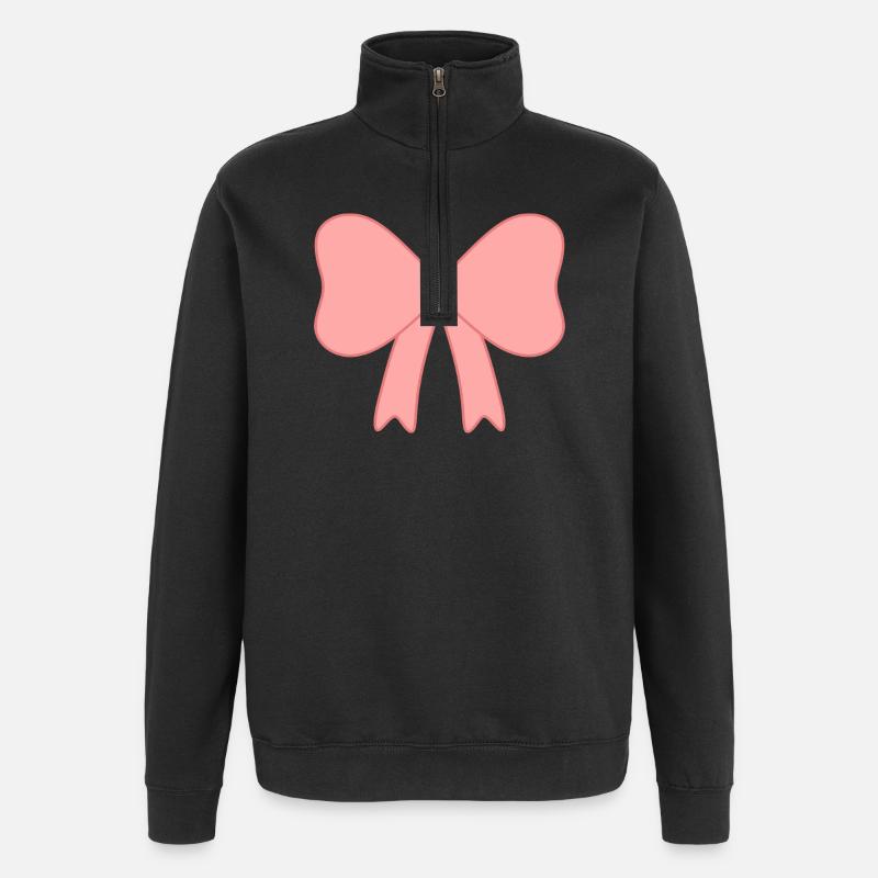 Illustration délicate de l’arc rose - Sweat à zip 1/4 - noir