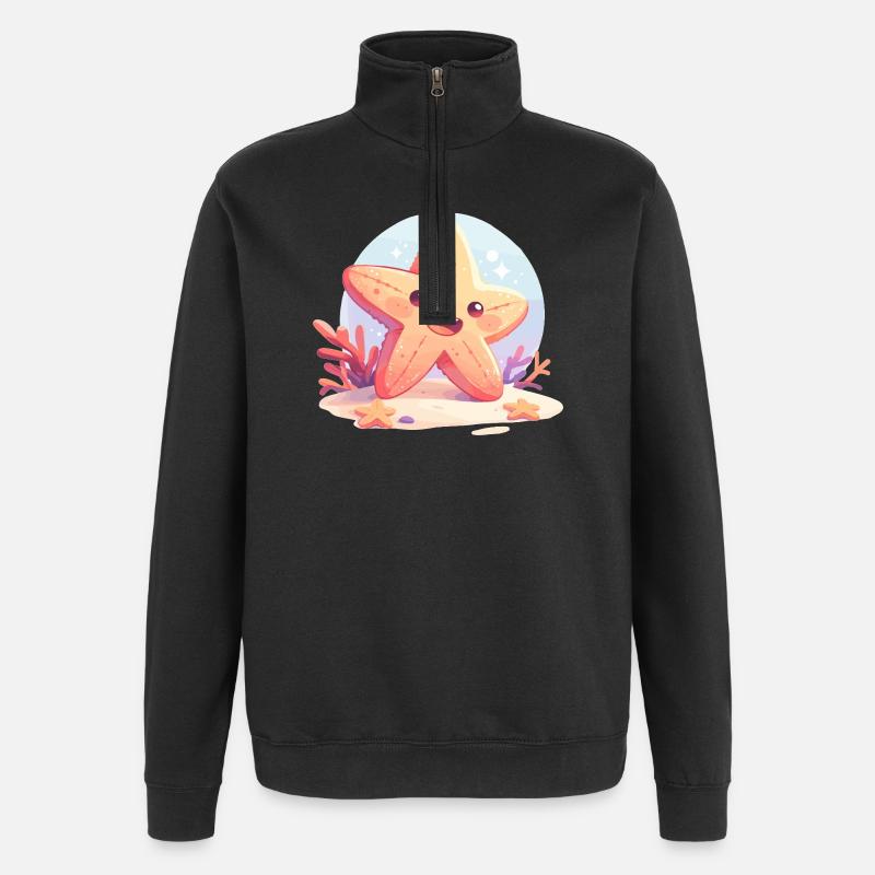 Étoile de mer Étoile de mer - Sweat à zip 1/4 - noir