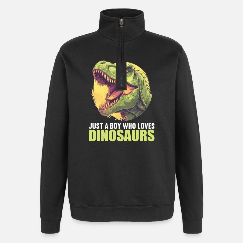 Dino Saurier Dinosaurier - Quarter-Zip-Sweatshirt - Schwarz