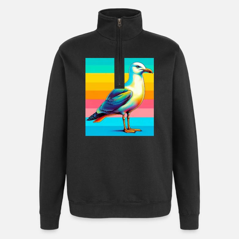 Möwe - Quarter-Zip-Sweatshirt - Schwarz