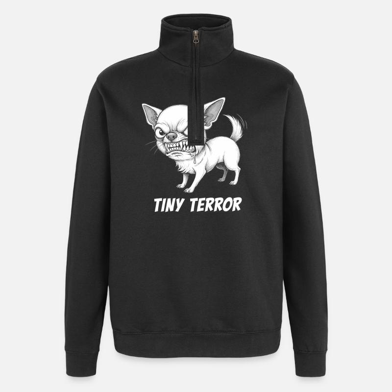 Wütender Chihuahua - Tiny Terror - Quarter-Zip-Sweatshirt - Schwarz