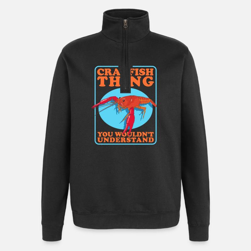 Flusskrebs Edelkrebs Meeresfrüchte Geschenke - Quarter-Zip-Sweatshirt - Schwarz