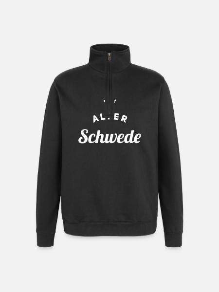 Old Swede Fun Design - Quarter-Zip Sweatshirt - black