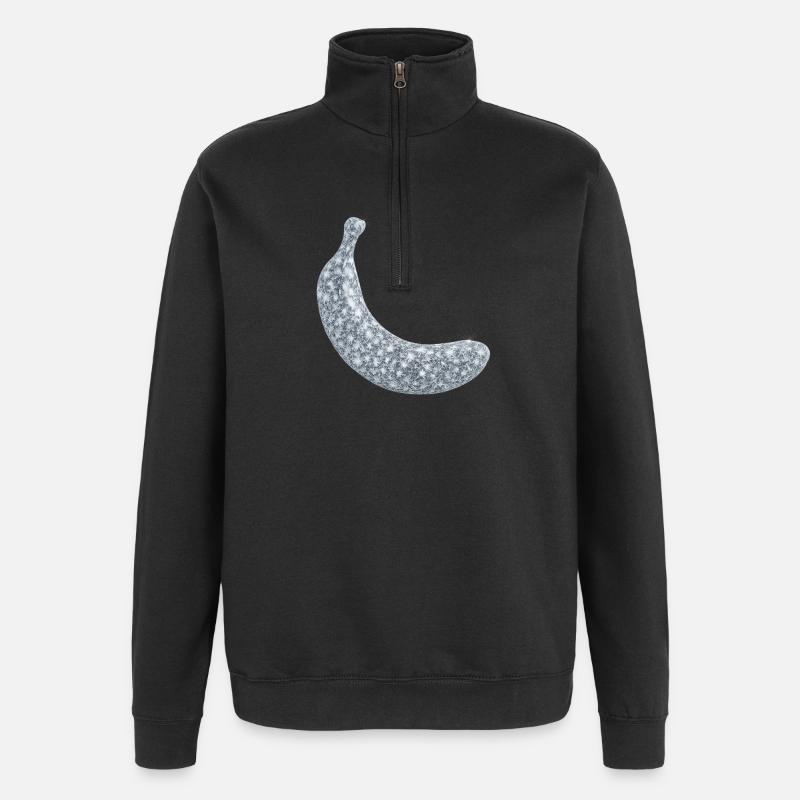Schneefrost Diamanten Banane - Quarter-Zip-Sweatshirt - Schwarz