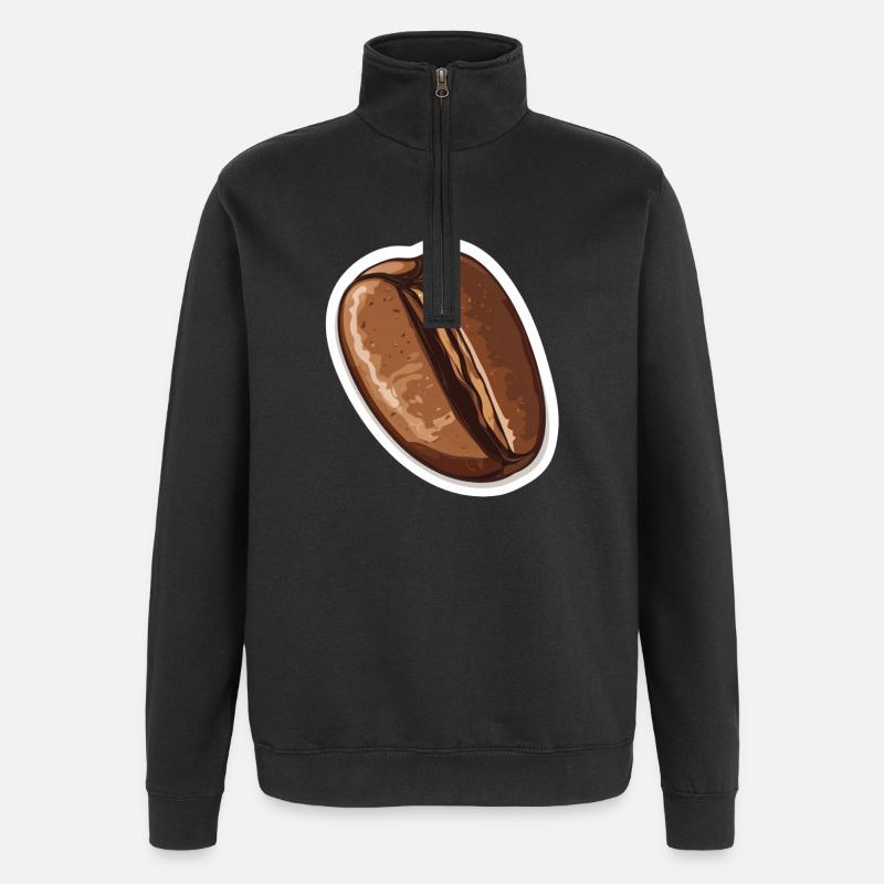 Café - Sweat à zip 1/4 - noir