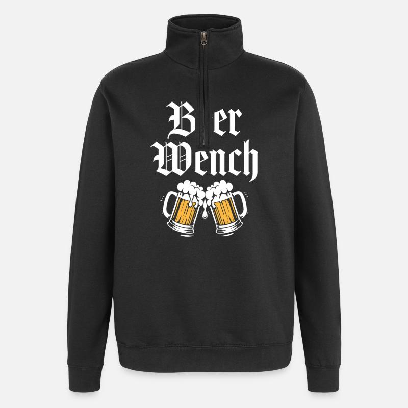 Bierweibchen - Quarter-Zip-Sweatshirt - Schwarz