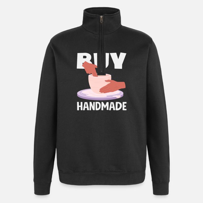 Buy Handmade Ceramic Art - Quarter-Zip Sweatshirt - black