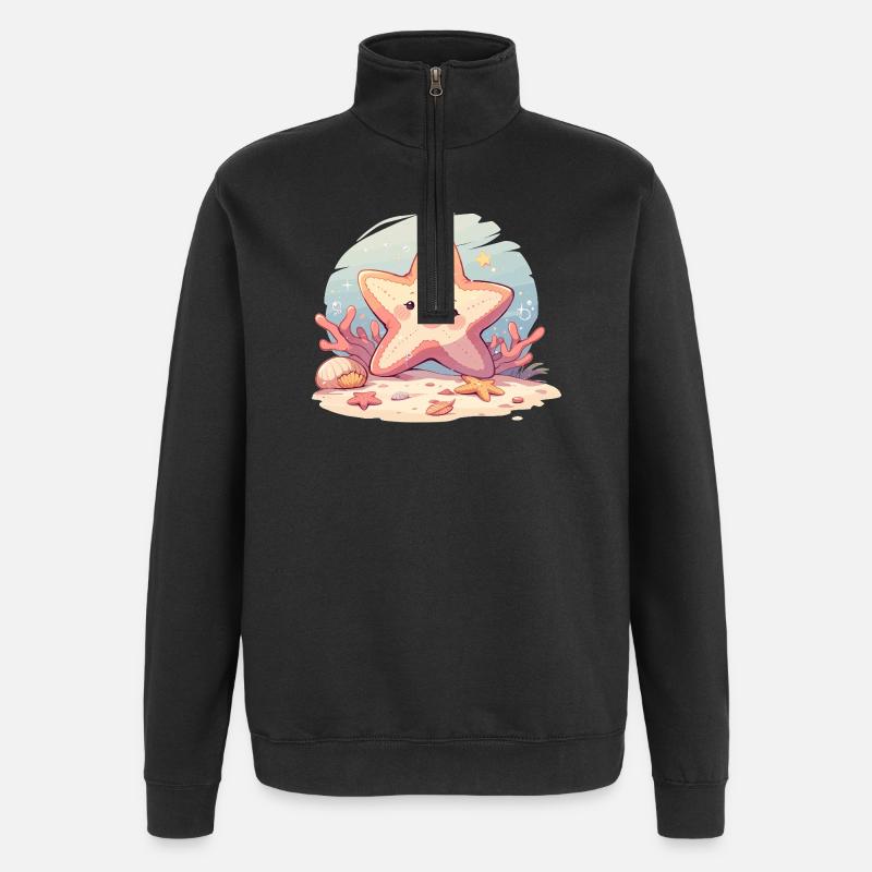 Étoile de mer Étoile de mer - Sweat à zip 1/4 - noir