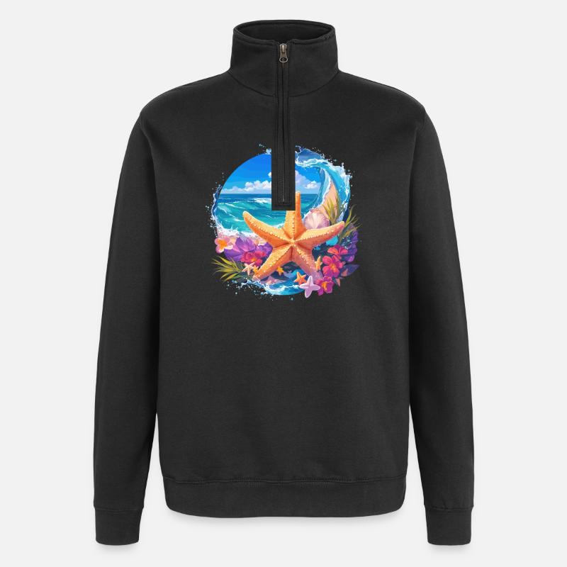 Étoile de mer Étoile de mer - Sweat à zip 1/4 - noir