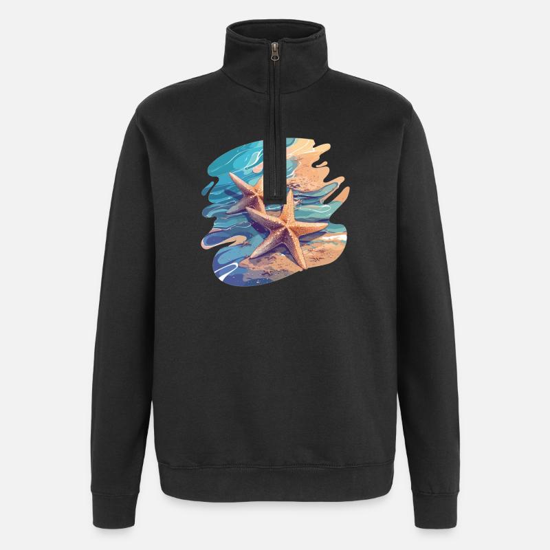 Étoile de mer Étoile de mer - Sweat à zip 1/4 - noir