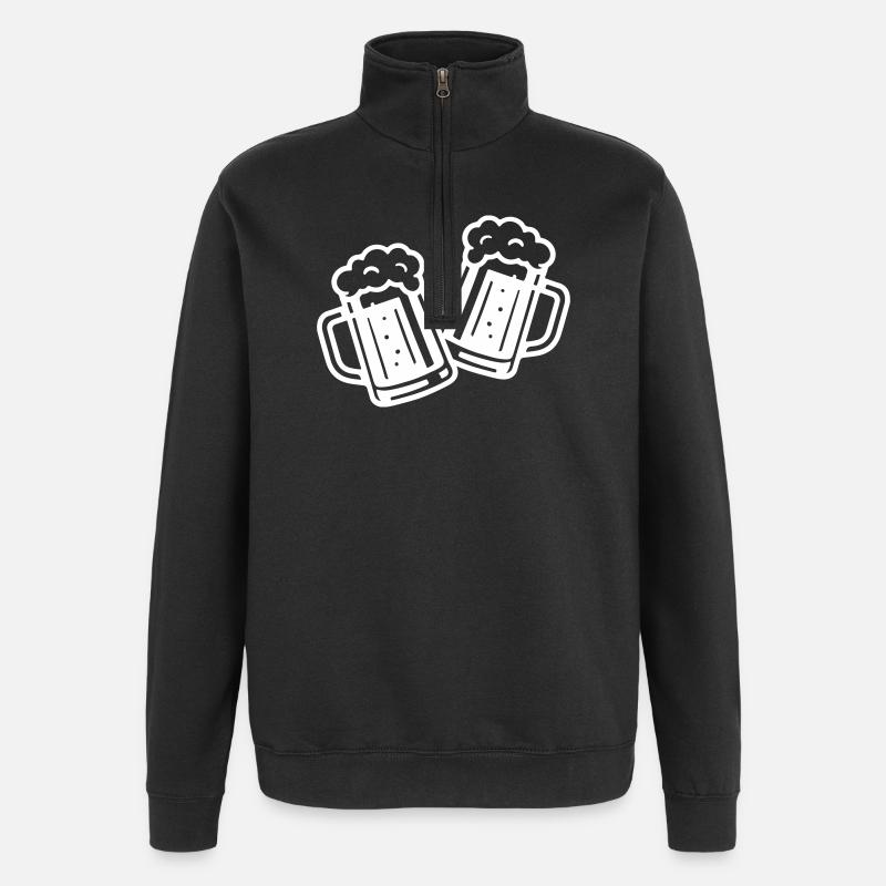 Bier Prost Bierkrug - Quarter-Zip-Sweatshirt - Schwarz