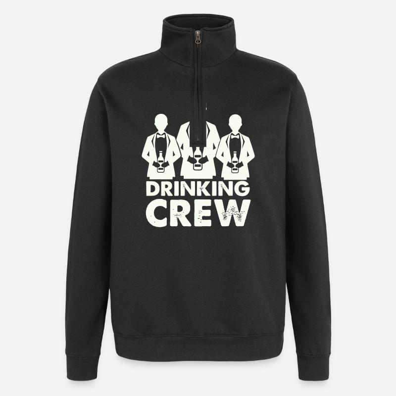 drinking_crew_01- - Quarter-Zip Sweatshirt - black
