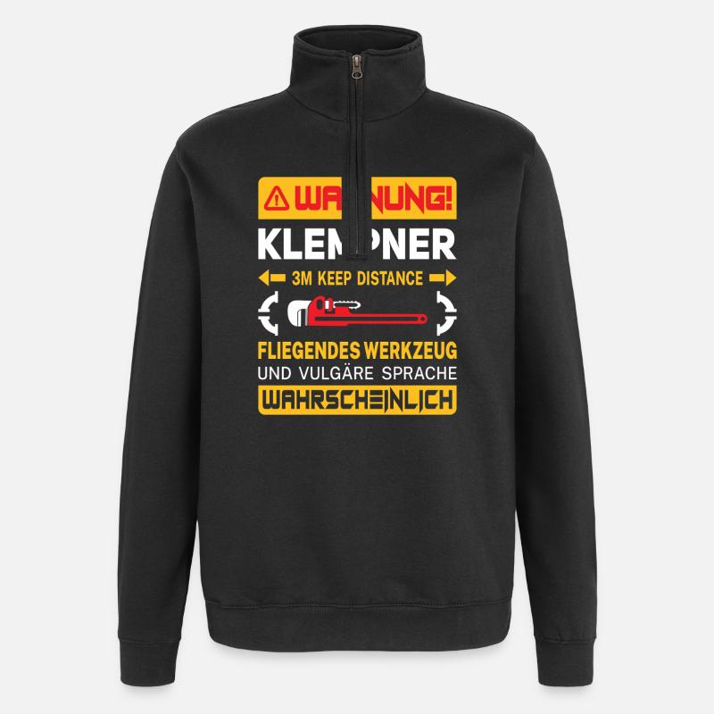 Chauffagiste Plombier Plombier de construction chauffage - Sweat à zip 1/4 - noir