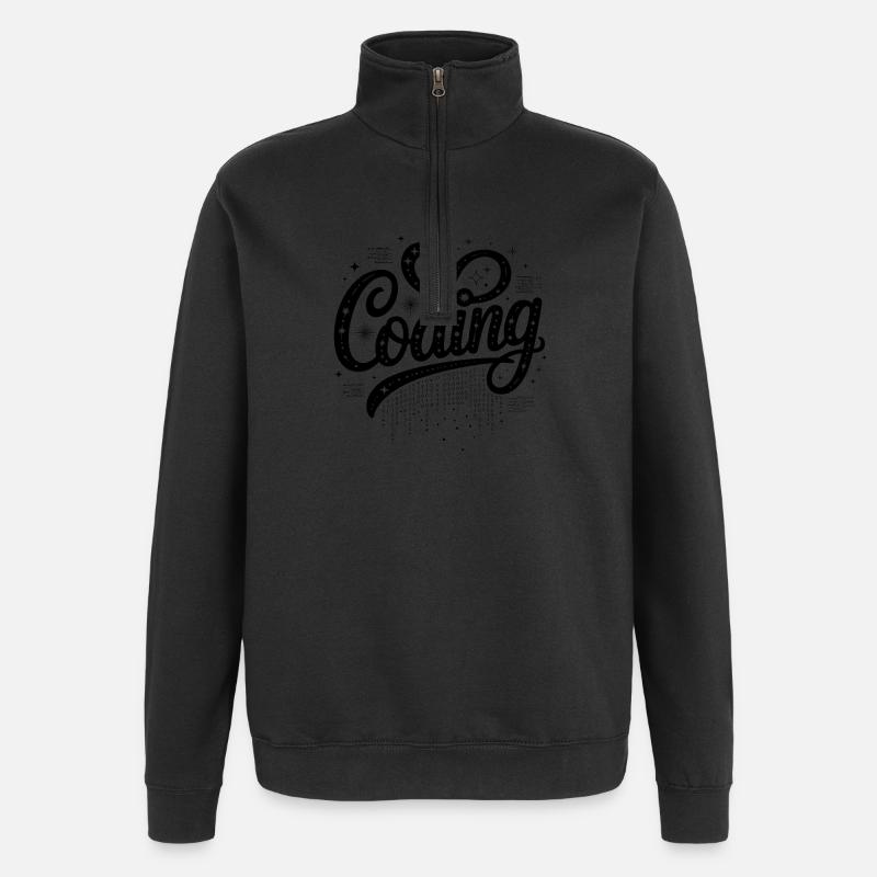 Codage - Conception technologique cool - Sweat à zip 1/4 - noir