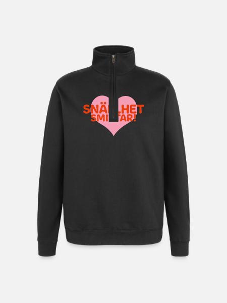 Freundlichkeit ist ansteckend - Quarter-Zip-Sweatshirt - Schwarz