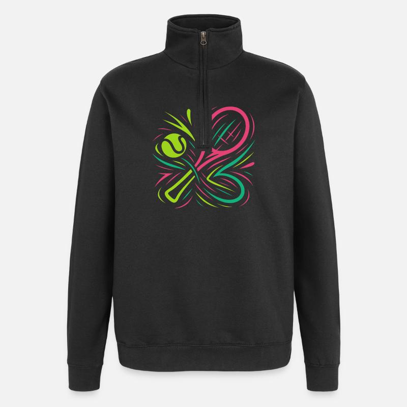 Padel néon - Sweat à zip 1/4 - noir