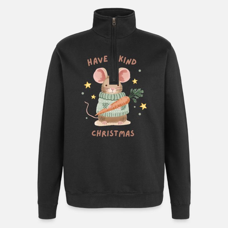 Have a Kind Christmas – Sweet Mouse - Quarter-Zip Sweatshirt - black